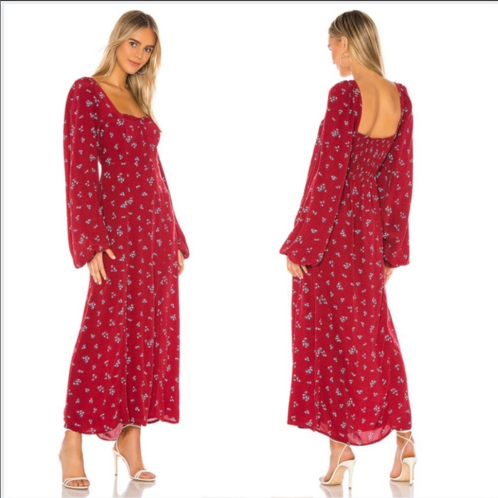Free People Iris Floral Midi Dress Sz S